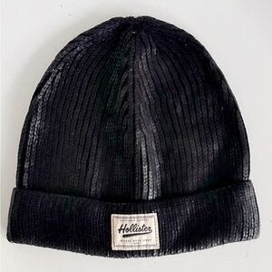 NWOT Hollister Co Black Coated beanie